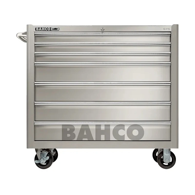 Bahco 7 Drawer Wheeled Roller Cabinet Stainless Steel, 986x501x1100mm, 900kg Load Capacity 1475KXL7SS
