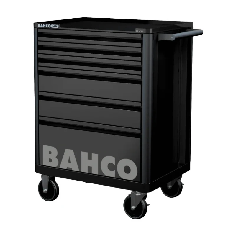Bahco 6 Drawer Wheeled Tool Trolley Solid Steel 600kg Load Capacity 1472K6BLACK