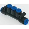 SMC Pneumatic 3 Outlet Manifold Polybutylene Terephthalate Material 1 Mpa Pressure KM13-08-10-3