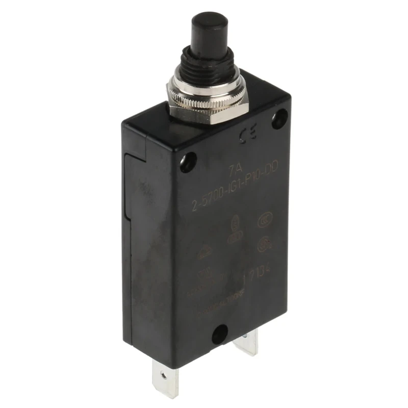 ETA Thermal Overcurrent Circuit Breaker 7A Current Rating 1-Pole Panel Mount 250V AC 50V DC 2-5700-IG1-P10-DD-000040-7A
