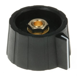 Sifam Black Nylon Potentiometer Knob 29.5 mm Diameter for 6.35 mm Circular Shaft SP291 250 BLACK