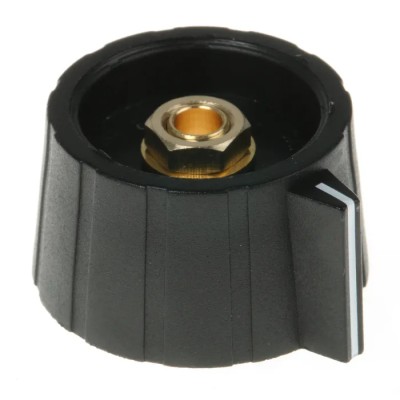 Sifam Black Nylon Potentiometer Knob 29.5 mm Diameter for 6.35 mm Circular Shaft SP291 250 BLACK