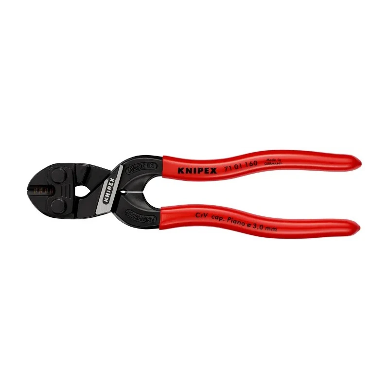 Knipex Compact Bolt Cutter Plastic Grip and Handle 160 mm Length Cutting Capacity 5.3 mm 71 01 160