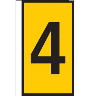 HellermannTyton Snap-On Cable Marker Black Pre-Printed "4", Yellow Marker, 3.8 mm Max Cable Diameter, 2.8 mm Min Cable WIC2