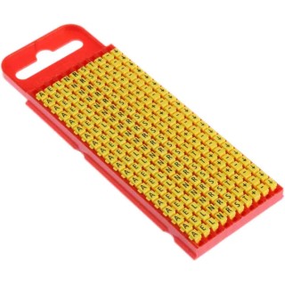 HellermannTyton Pre-Printed Snap-On Cable Marker, Black Legend, Yellow Marker Colour, Polyamide 66, 2mm-2.8mm Cable WIC1