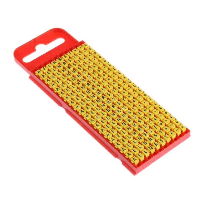 HellermannTyton Pre-Printed Snap-On Cable Marker, Black Legend, Yellow Marker Colour, Polyamide 66, 2mm-2.8mm Cable WIC1