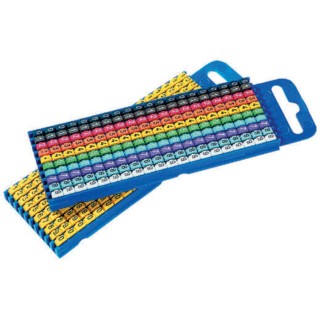 HellermannTyton Snap-On Pre-Printed Cable Marker Black, Polyamide, 8mm Width, 3mm Length, For 4.3-5.3mm Cable Diameter WIC3