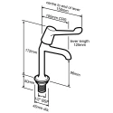 Pegler Yorkshire Chrome Brass Quarter Turn Lever Handle High Neck Hot Sink Tap BSP 333021