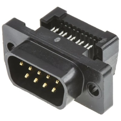 TE Connectivity Amplimite HDF-20 9 Way Right Angle 2.77 mm Pitch Cable D-Sub Connector with 4-40 Screw Male 1658615-4