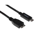 StarTech.com USB 3.1 High-Speed Male USB 3.2 Type C to Male Micro USB Type B Cable, Black PVC Jacket, 500mm USB31CUB50CM