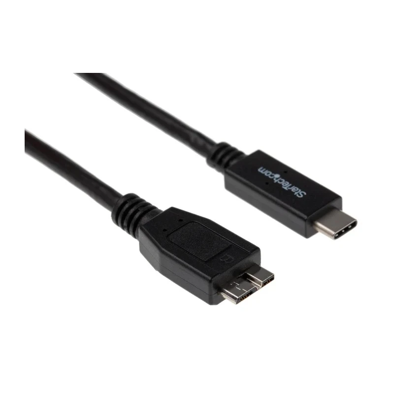 StarTech.com USB 3.1 High-Speed Male USB 3.2 Type C to Male Micro USB Type B Cable, Black PVC Jacket, 500mm USB31CUB50CM