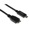 StarTech.com USB 3.1 High-Speed Male USB 3.2 Type C to Male Micro USB Type B Cable, Black PVC Jacket, 500mm USB31CUB50CM