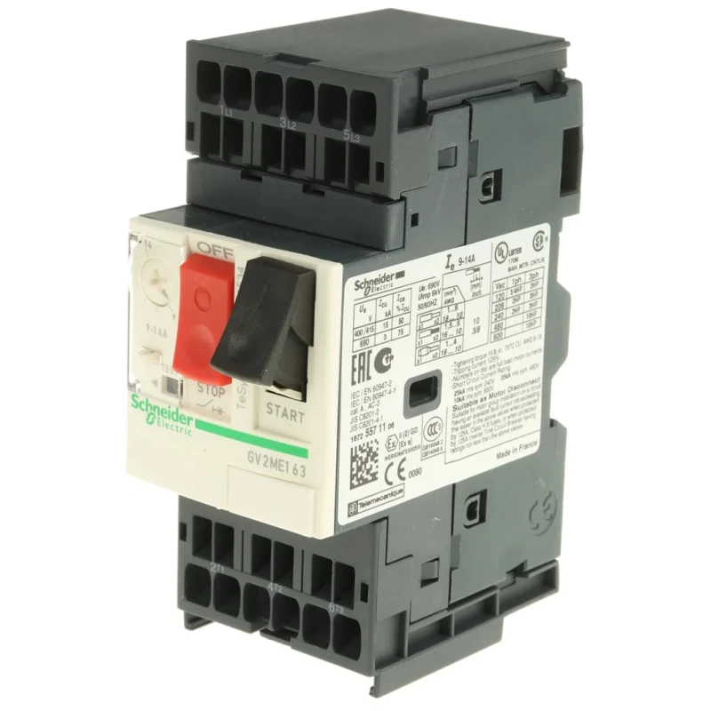 Schneider Electric Motor Protection Circuit Breaker 14A, 9A, 690V, Thermal Magnetic, IP20, 3 Poles GV2ME