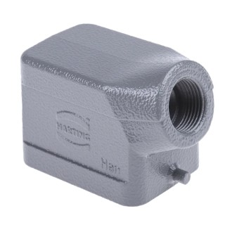 HARTING Han B Range Heavy Duty Power Connector Hood Die Cast Aluminium, Side Cable Entry M20, Single Lever 19300061540