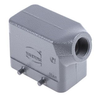 HARTING Han B Range Heavy Duty Power Connector Hood 2 Lever Locking, Die Cast Aluminium, IP65-IP67, Size 10B 19300101520