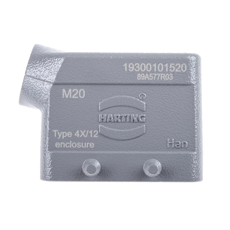 HARTING Han B Range Heavy Duty Power Connector Hood 2 Lever Locking, Die Cast Aluminium, IP65-IP67, Size 10B 19300101520