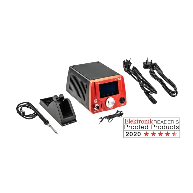 RS PRO Soldering Station 75 W, 220V-240V, ESD Safe, LCD Display 176-5834