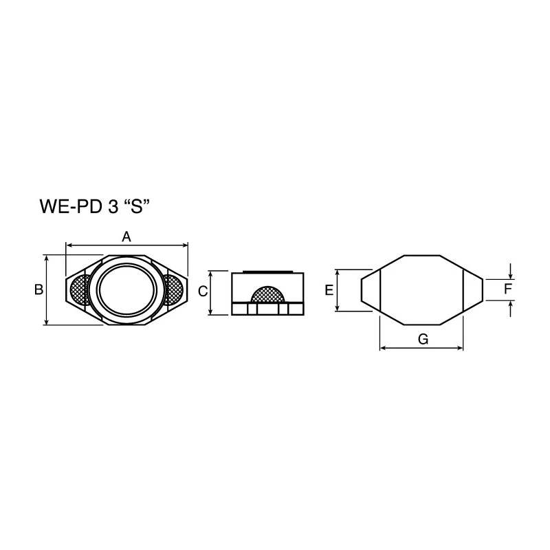 Wurth Elektronik WE-PD3 Shielded Wirewound Surface Mount Inductor 22μH ±20% 700mA IDC 125°C 74451122