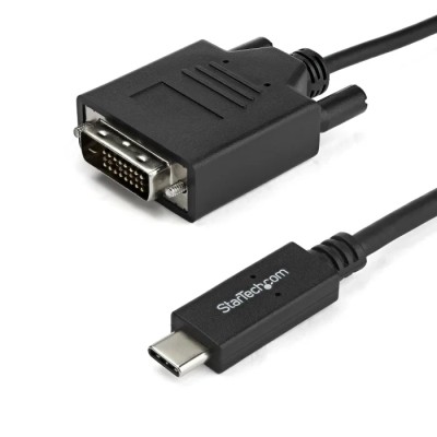 RS PRO USB Type-C to DVI Adapter Cable USB 3.1, Thunderbolt 3 Compatible, 1 m, 1920 x 1200 Resolution CDP2DVIMM1MB