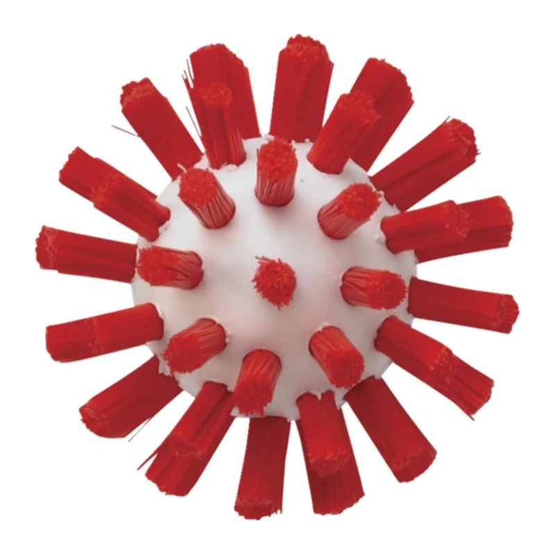 Vikan Red Bottle Brush with Polyester Bristles, 10 mm Bristle Length, 140 mm Overall Length, 50 mm Diameter 5380504