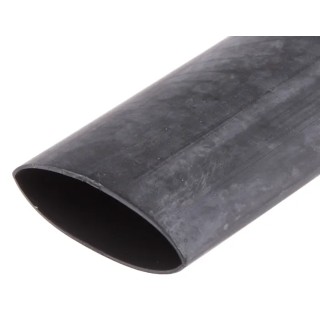RS PRO Halogen Free Heat Shrink Tubing Black 25.4mm Sleeve Diameter x 300mm Length 2:1 Ratio 417-9611