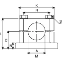Rose+Krieger M8 Thread Flange Clamp, Flange Clamp for Round Tube, FKR System, Made in Germany 12400003020
