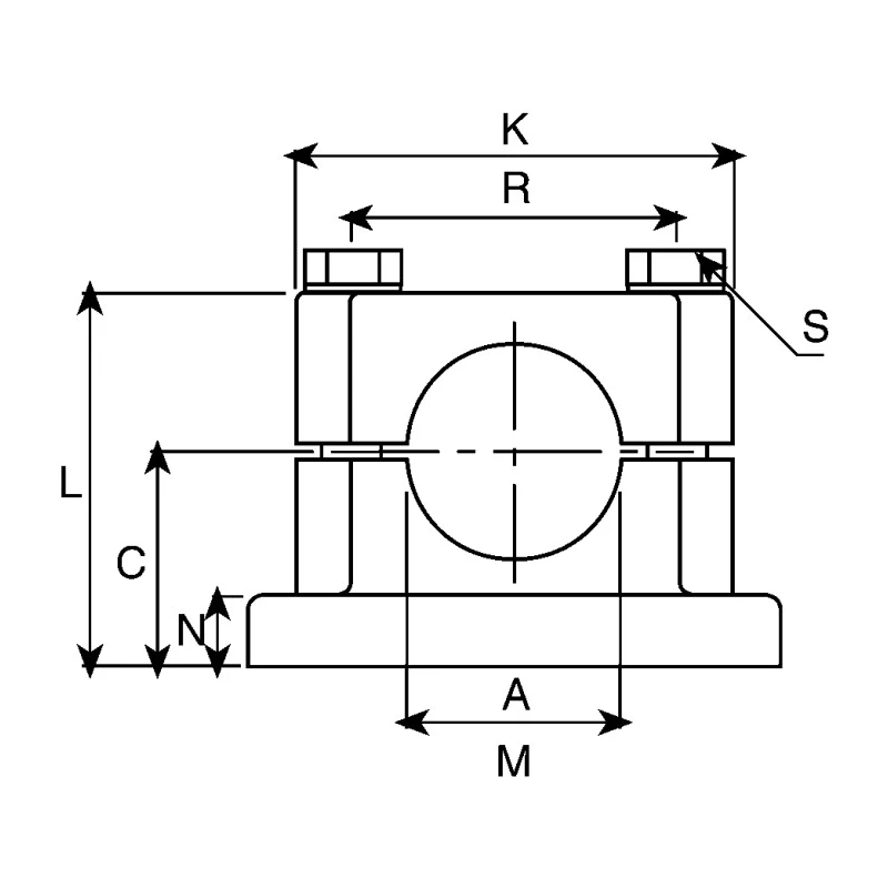 Rose+Krieger M8 Thread Flange Clamp, Flange Clamp for Round Tube, FKR System, Made in Germany 12400003020