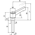 Rose+Krieger Zinc Galvanised Steel Clamp Lever M10 Thread Size 50mm Thread Length RK 90243