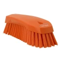 Vikan Hard Bristle Orange Scrubbing Brush Hand Brush, 36 mm Bristle Length, Polyester Bristle Material 38907
