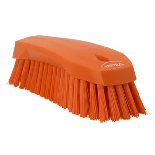 Vikan Hard Bristle Orange Scrubbing Brush Hand Brush, 36 mm Bristle Length, Polyester Bristle Material 38907