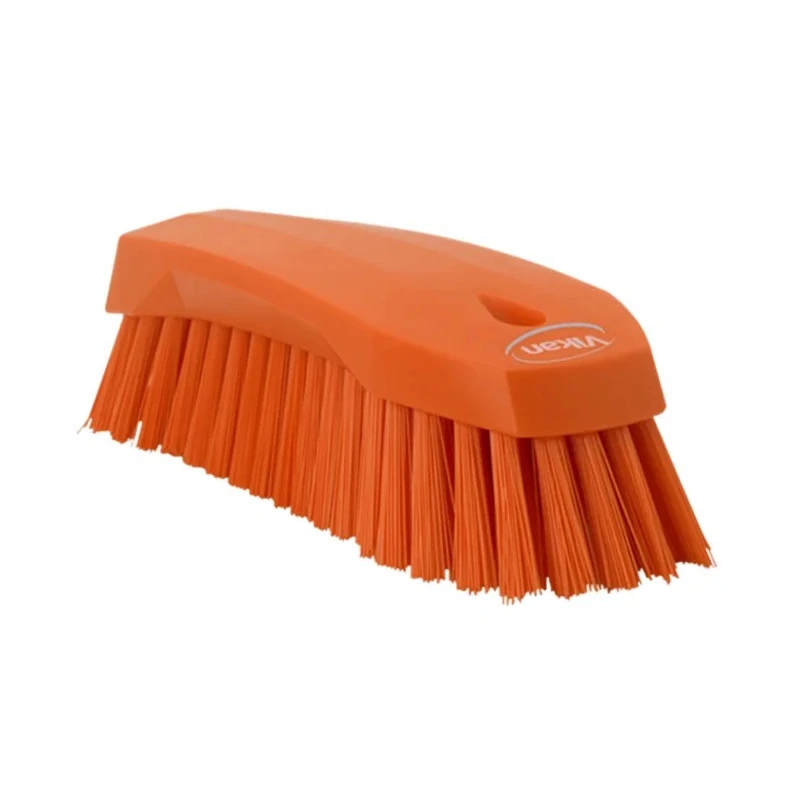 Vikan Hard Bristle Orange Scrubbing Brush Hand Brush, 36 mm Bristle Length, Polyester Bristle Material 38907