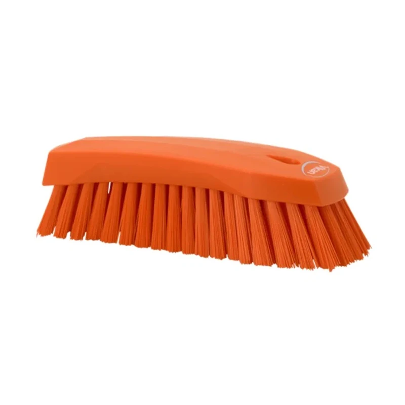 Vikan Hard Bristle Orange Scrubbing Brush Hand Brush, 36 mm Bristle Length, Polyester Bristle Material 38907