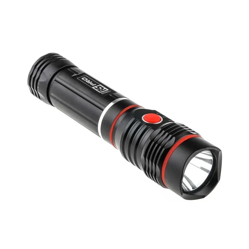 RS PRO LED Torch Black 250 Lumen Aluminium Body 167 mm Length Model 176-6029