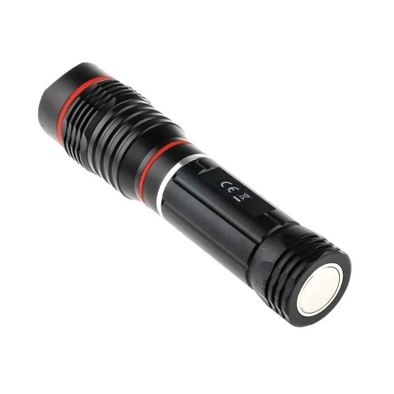 RS PRO LED Torch Black 250 Lumen Aluminium Body 167 mm Length Model 176-6029