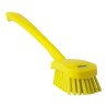 Vikan Hard Bristle Yellow Scrubbing Brush Polyester Bristle 36mm Length Handle 415mm Width Brush 41866
