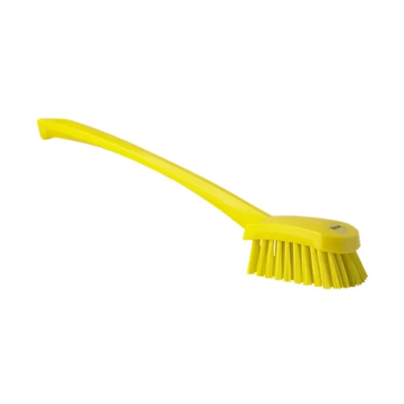 Vikan Hard Bristle Yellow Scrubbing Brush Polyester Bristle 36mm Length Handle 415mm Width Brush 41866