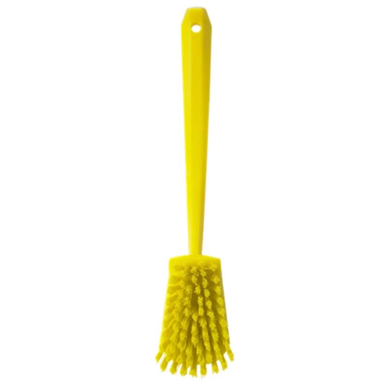 Vikan Hard Bristle Yellow Scrubbing Brush Polyester Bristle 36mm Length Handle 415mm Width Brush 41866