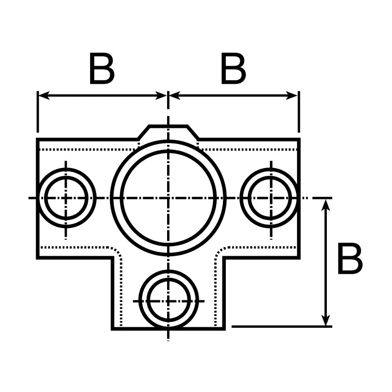 RS PRO Cast Iron T-Connector Connecting Component for Round Tubes 42.4 mm 424-4664