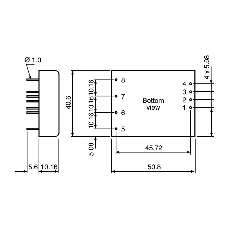 TRACOPOWER 12V DC 1.67A 20W PCB Mounted DC/DC Converter -40°C to 85°C TEN 20-2412WI