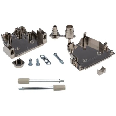 MH Connectors MHDSSK-M-25-L-K M Series ABS Angled, Straight D-Sub Backshell 25 Way Strain Relief