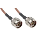 RS PRO N Type Series RG142 Coaxial Cable 500 mm Length 50 Ω Characteristic Impedance, Brown FEP Jacket, Terminated RG142