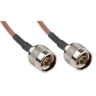 RS PRO N Type Series RG142 Coaxial Cable 500 mm Length 50 Ω Characteristic Impedance, Brown FEP Jacket, Terminated RG142
