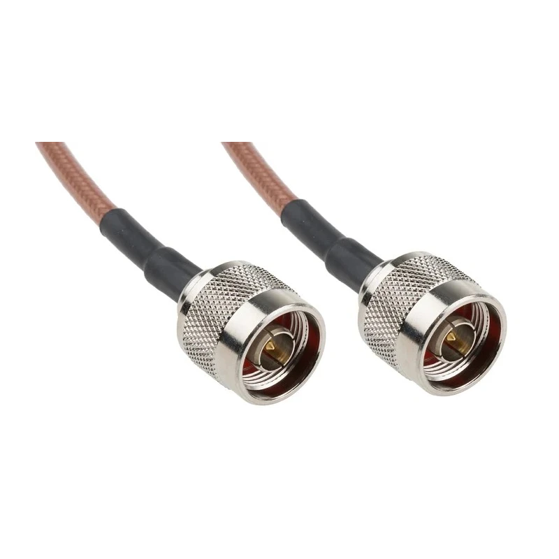 RS PRO N Type Series RG142 Coaxial Cable 500 mm Length 50 Ω Characteristic Impedance, Brown FEP Jacket, Terminated RG142