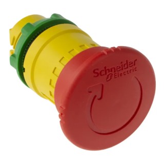 Schneider Electric Harmony Series Twist Release Emergency Stop Push Button, Panel Mount, 22 mm Cutout, IP69K, IP67 ZB5AS844
