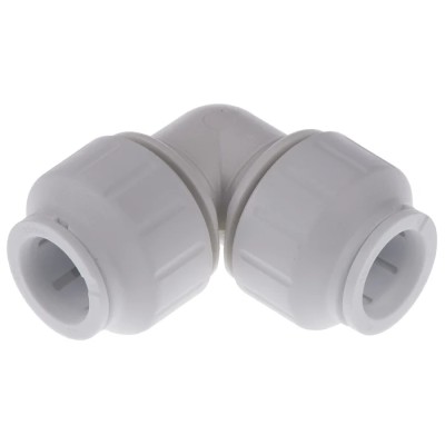 John Guest Plastic Pipe Fitting 90° Elbow Acetal Material, 12 Bar Max Operating Pressure PEM0315W