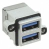 Amphenol Communications Solutions IP67 Rated Straight PCB Female 2 Port USB Type A Connector USB 3.0 MUSBR-4593-M0