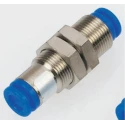 SMC KC Series Pneumatic Bulkhead Tube-to-Tube Adapter Fitting, Nickel Plated Brass, 12 mm Push-in Connections, M22 KCE12-00
