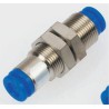 SMC KC Series Pneumatic Bulkhead Tube-to-Tube Adapter Fitting, Nickel Plated Brass, 12 mm Push-in Connections, M22 KCE12-00