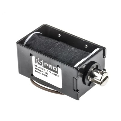 RS PRO Pull Action DC D-Frame Linear Solenoid 64 mm Length 30 mm Width 38 mm Depth Model 177-0121