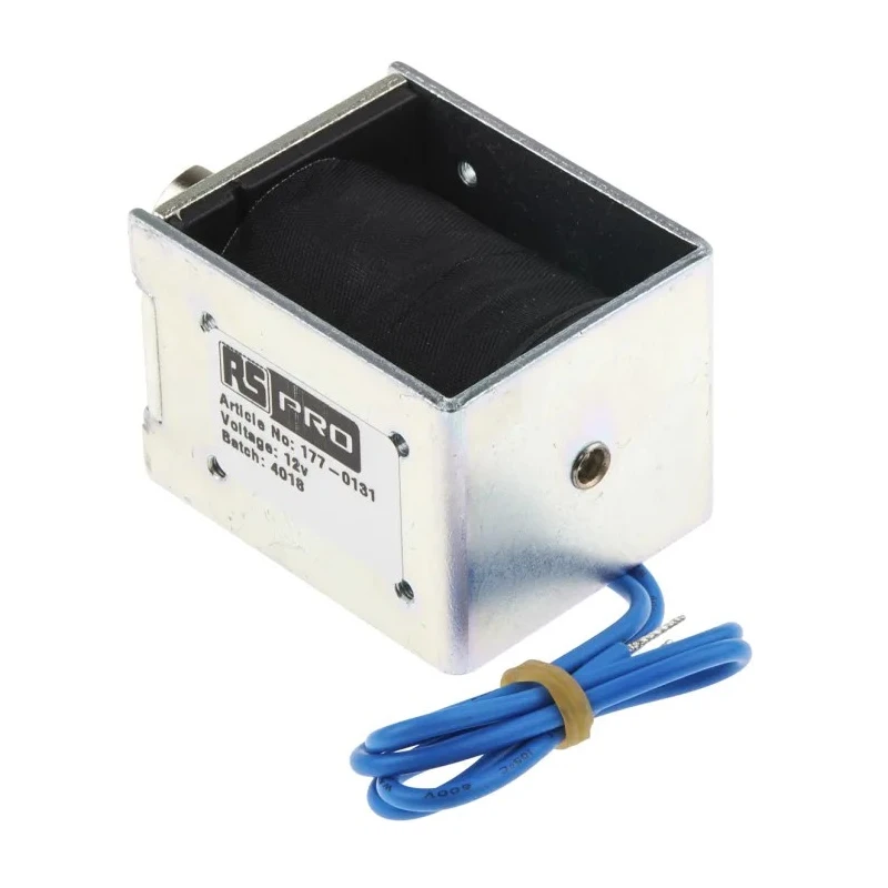 RS PRO DC Pull Action D Frame Linear Solenoid 50 mm Length 37 mm Width 41 mm Depth 12 V 300 g 177-0131